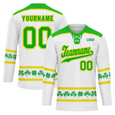 Custom Four-leaf clover Personalized Hockey Jersey HCKJ01-E0615-9